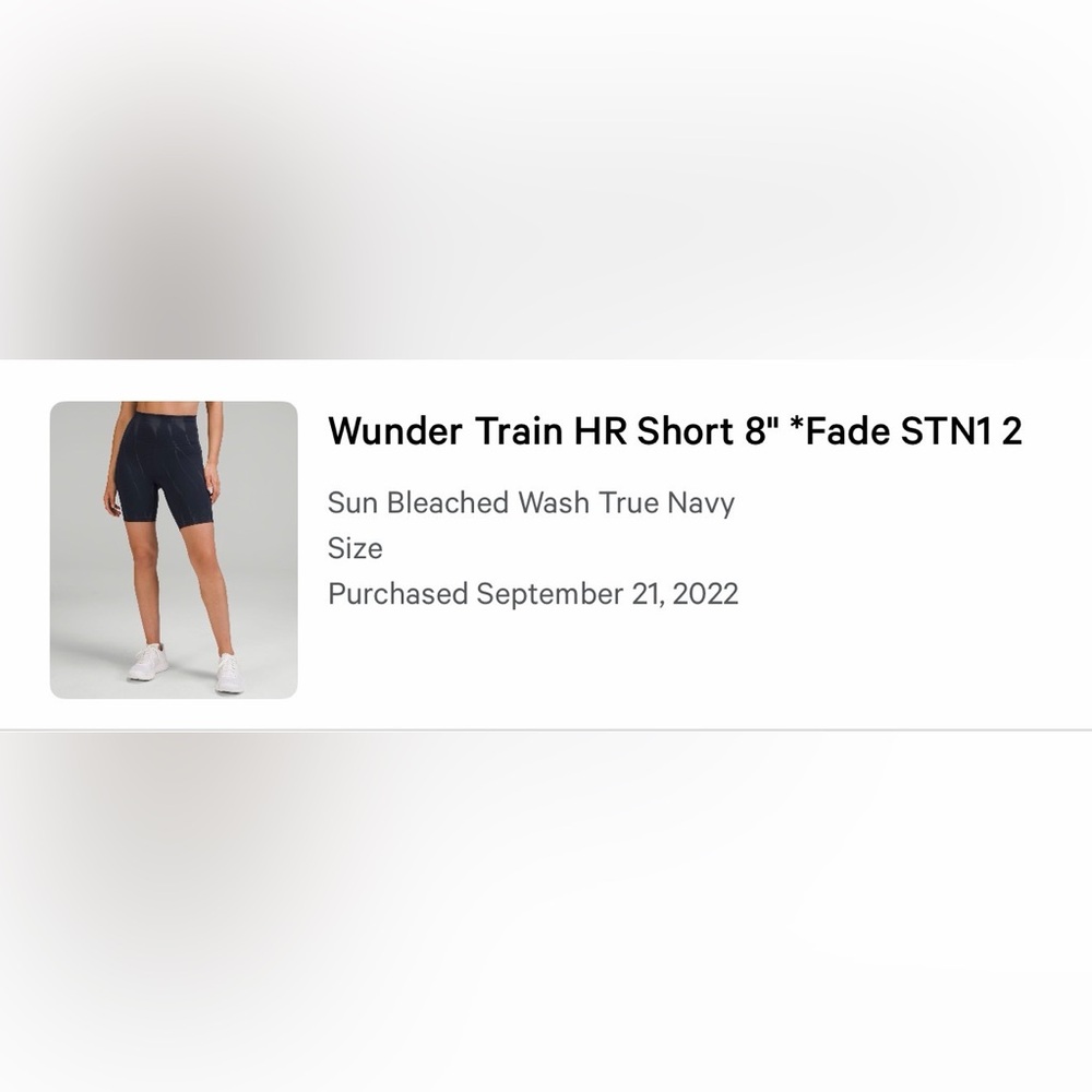 Lululemon Athletica Wunder Train HR Short 8" in True Navy